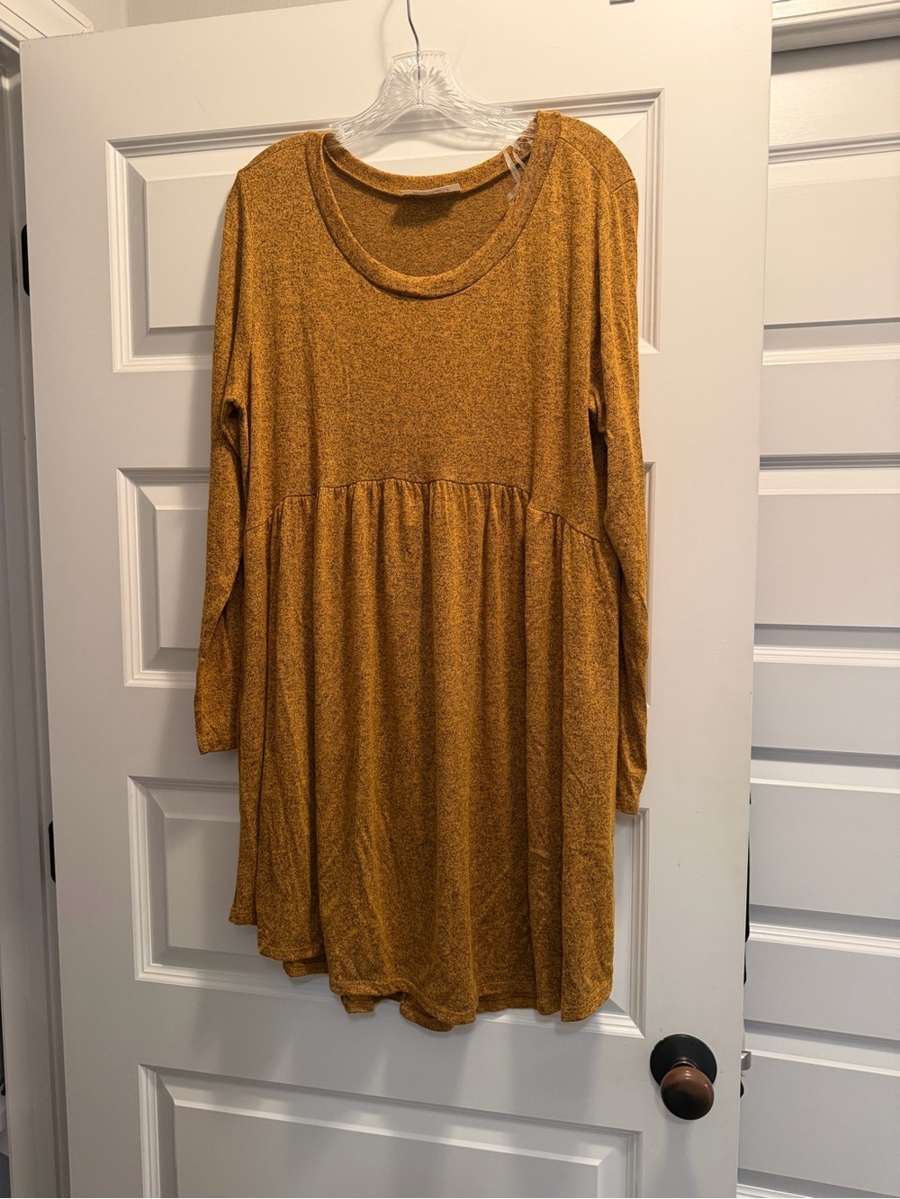 Mustard Long-Sleeve Babydoll Dress
